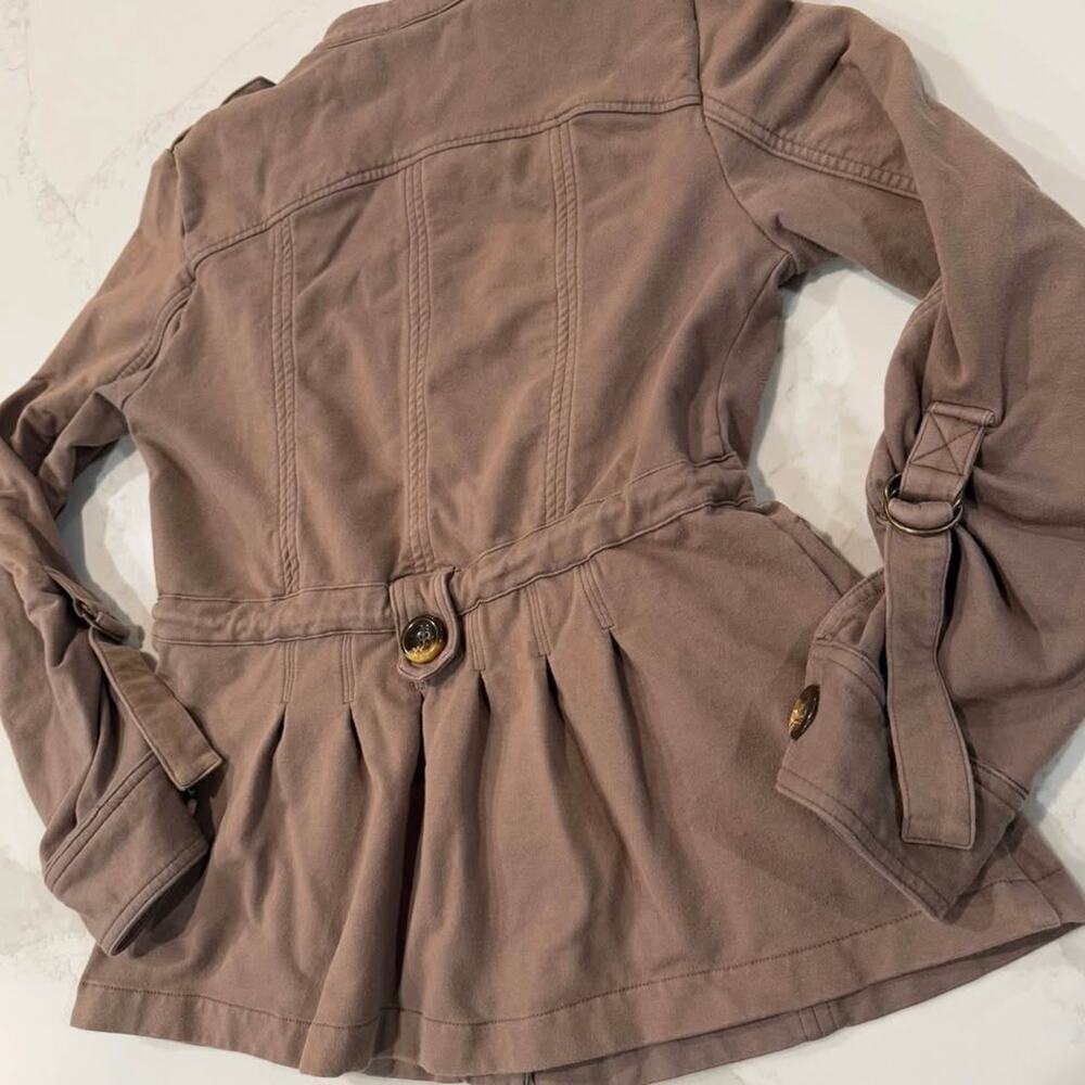 Sanctuary Street Smart Utility Jacket Brown Womens Size XS Drawstring Waist Soft - Picture 7 of 8